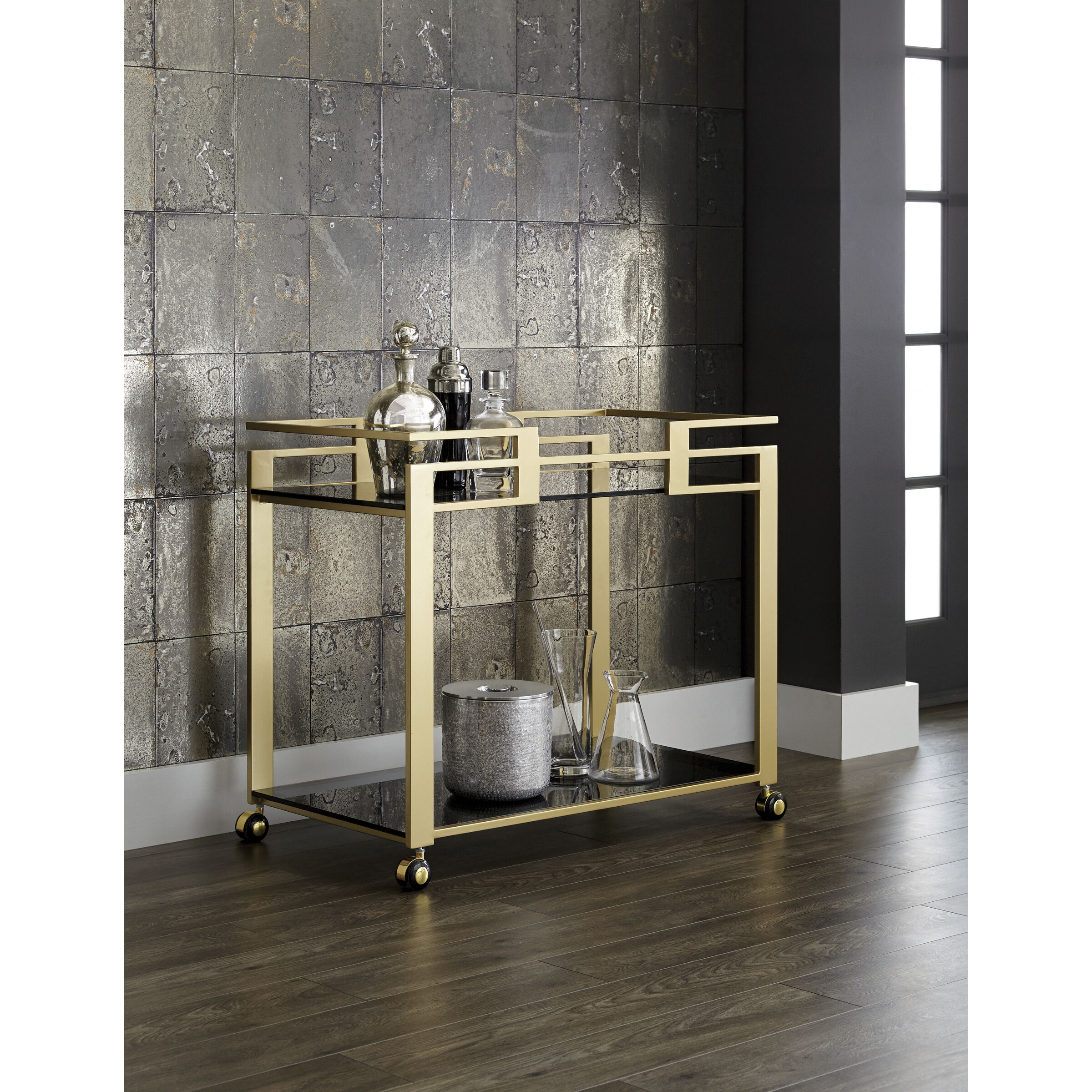 Avondale Black / Gold Bar Cart